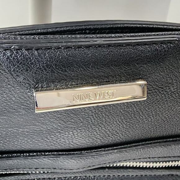 Nine West 'Just Zip It' Large Black Tote, Floral, Computer Business Shoulder Bag - Picture 2 of 11